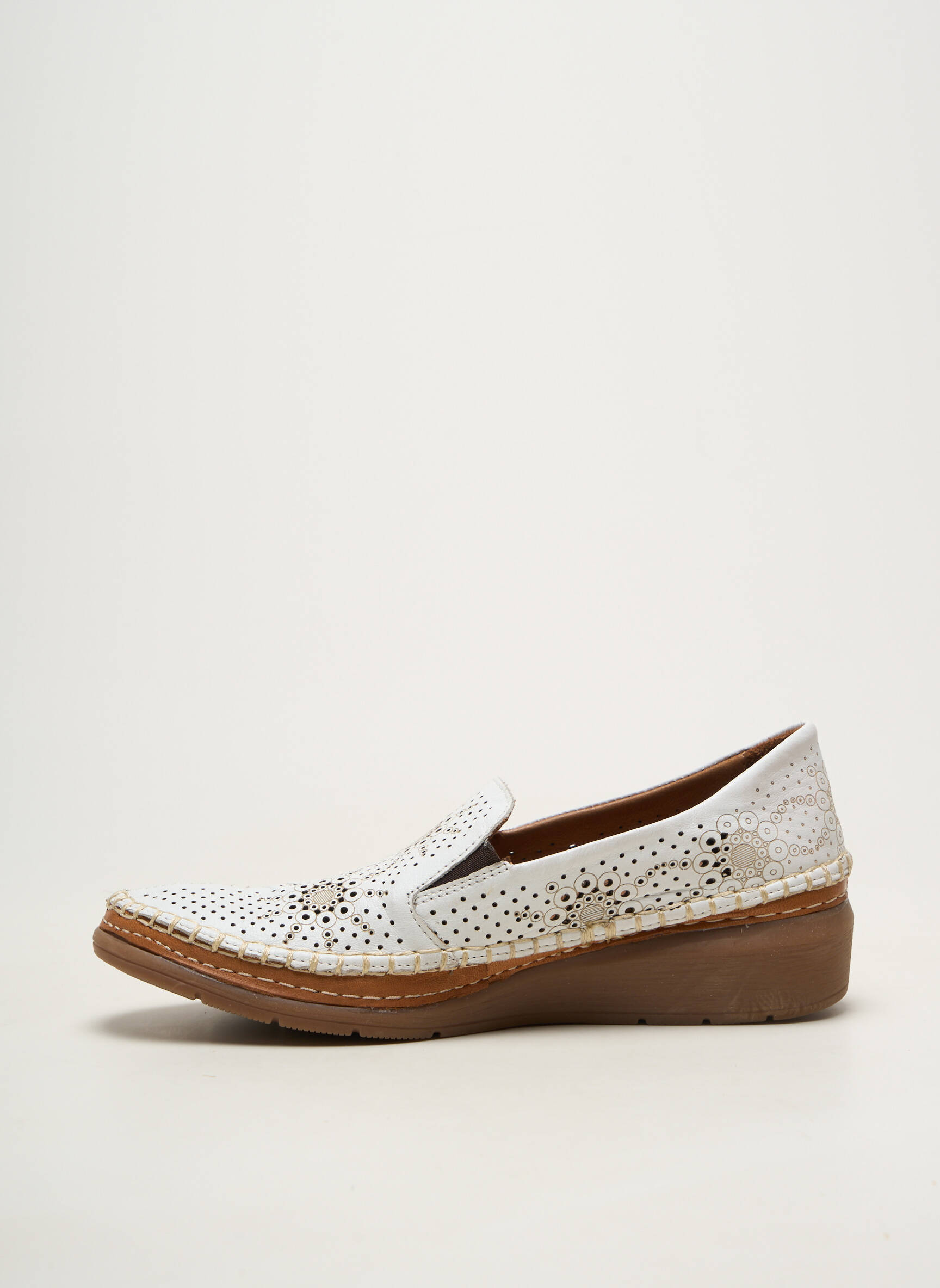 Mocassins matière lisse talon de 4 à 6cm blanc MADORY femme