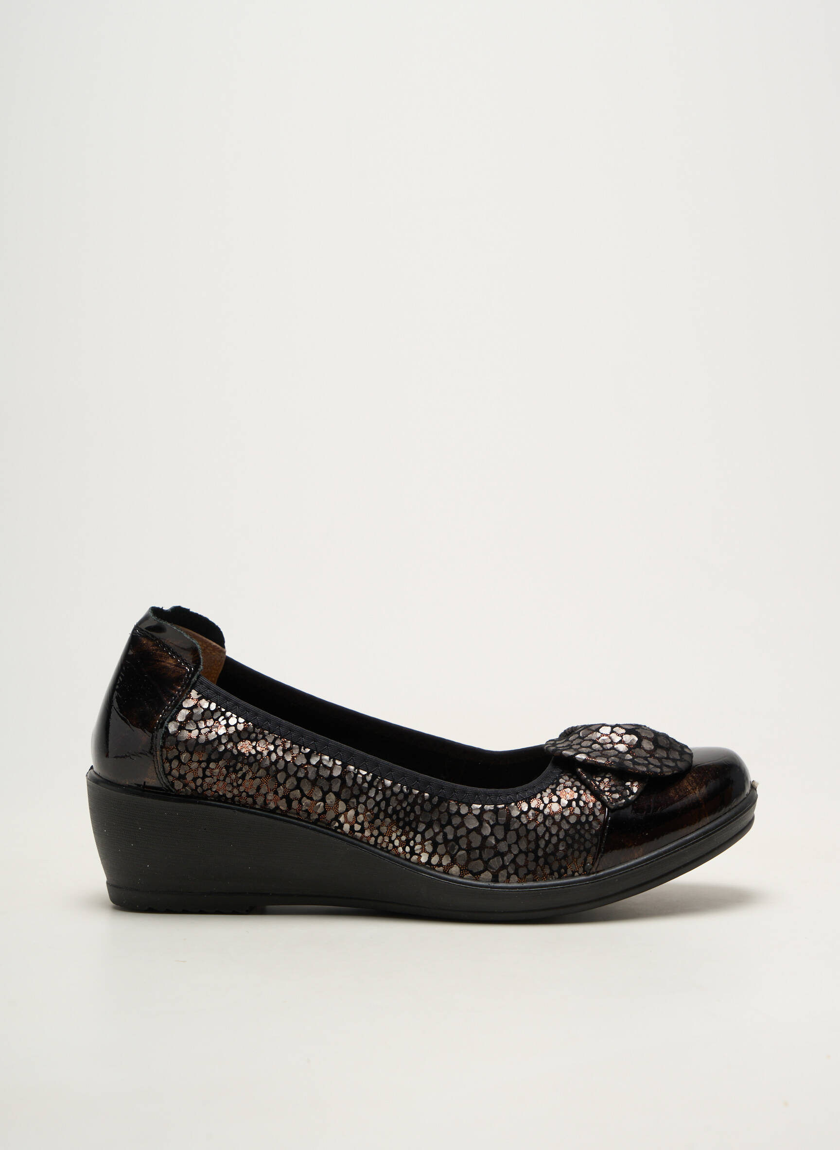 Ballerines matière lisse talon de 4 à 6cm noir INFINI femme
