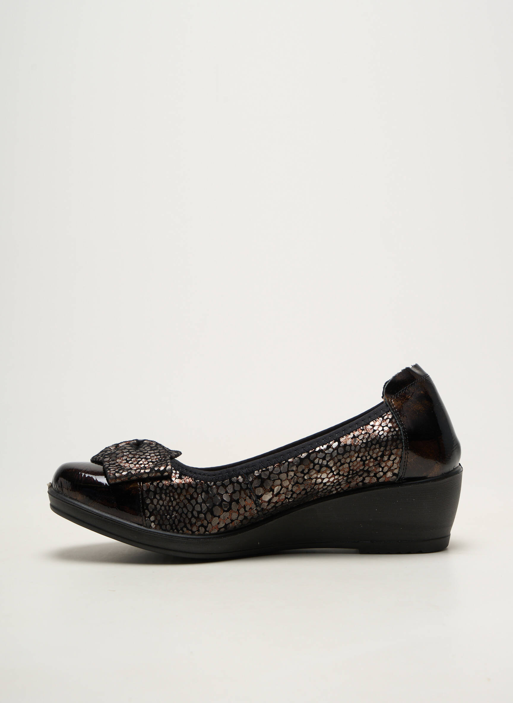 Ballerines matière lisse talon de 4 à 6cm noir INFINI femme