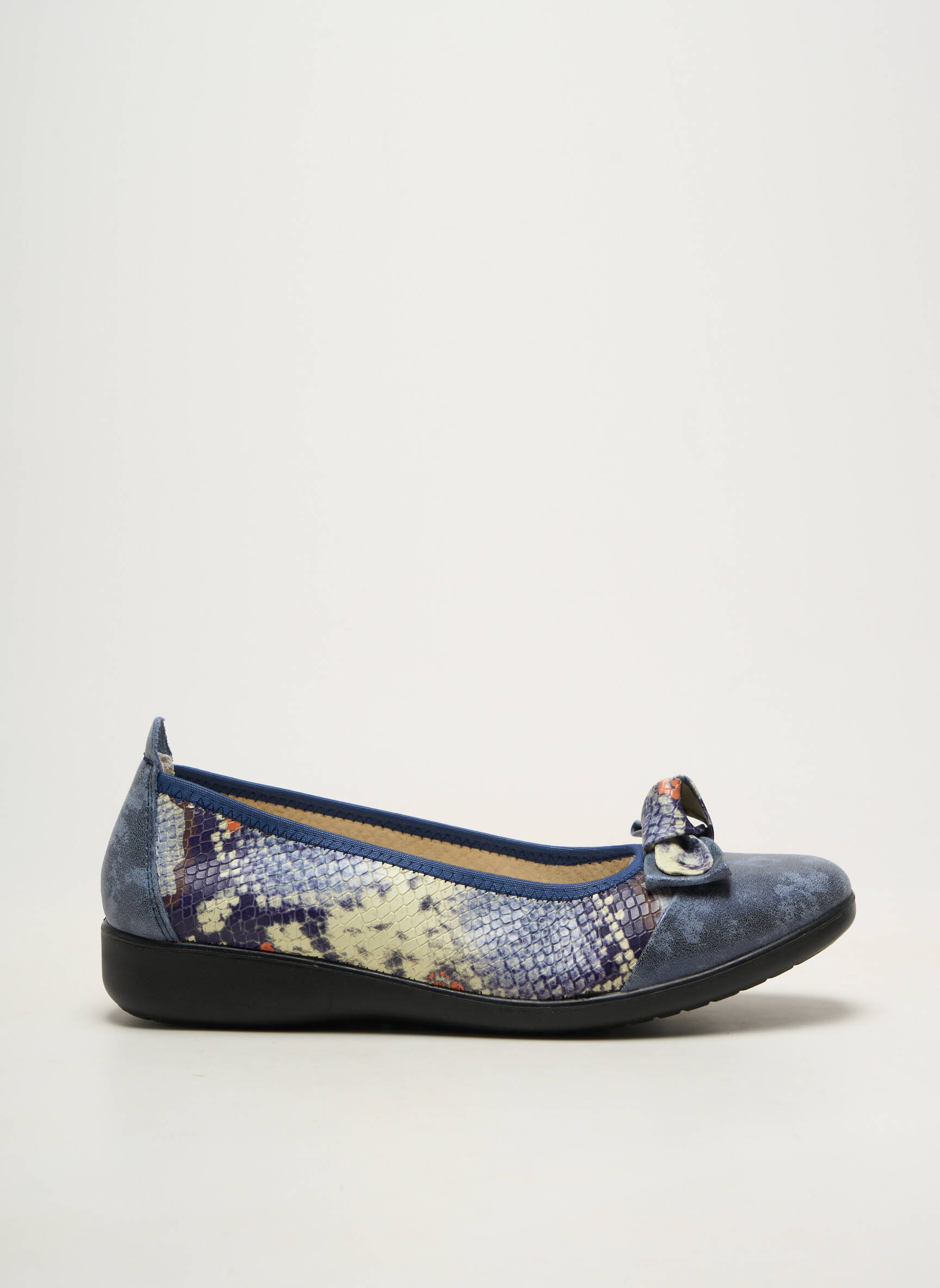 Ballerines matière lisse talon plat jusqu'à 3cm bleu INFINI femme