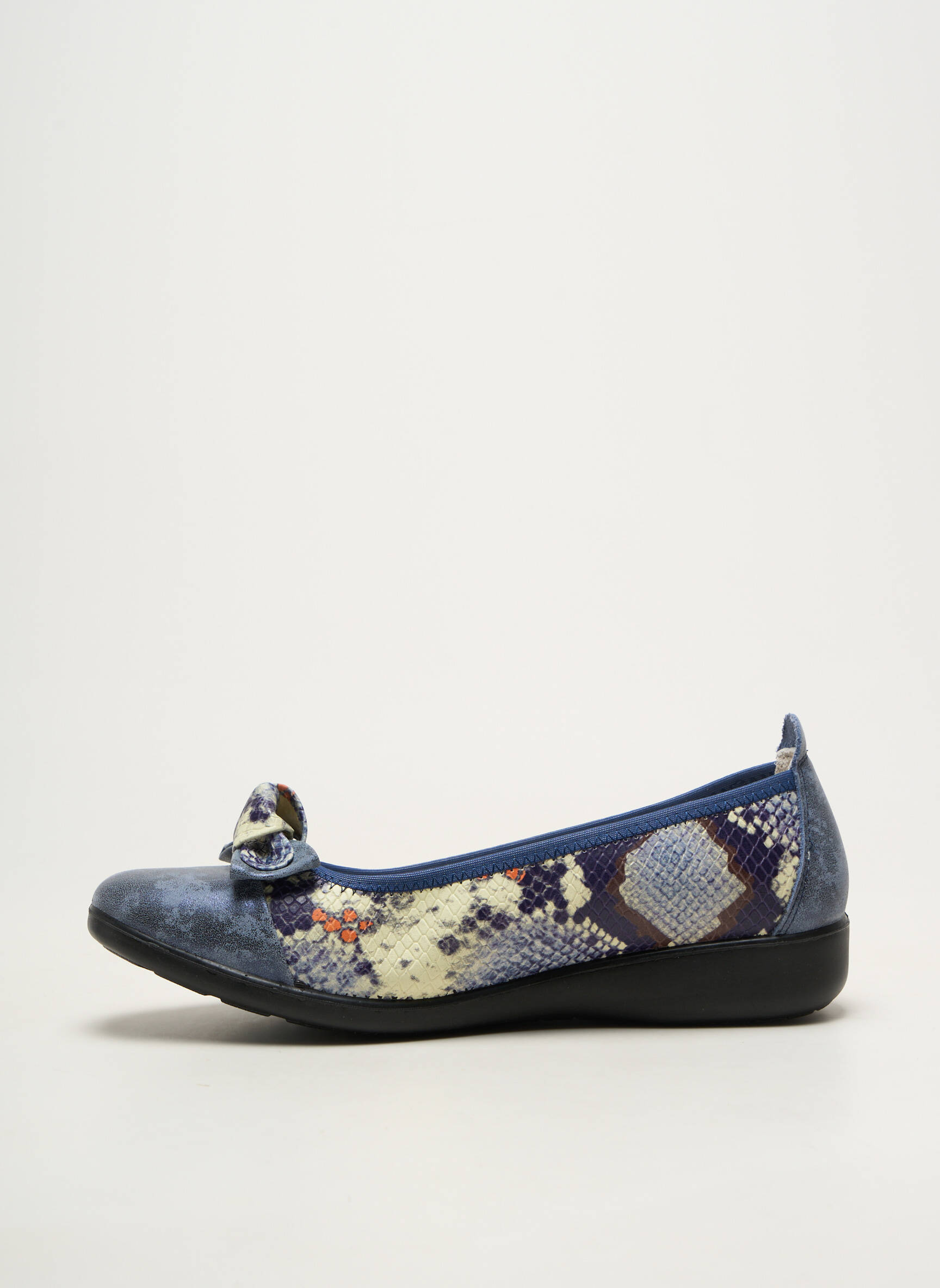 Ballerines matière lisse talon plat jusqu'à 3cm bleu INFINI femme
