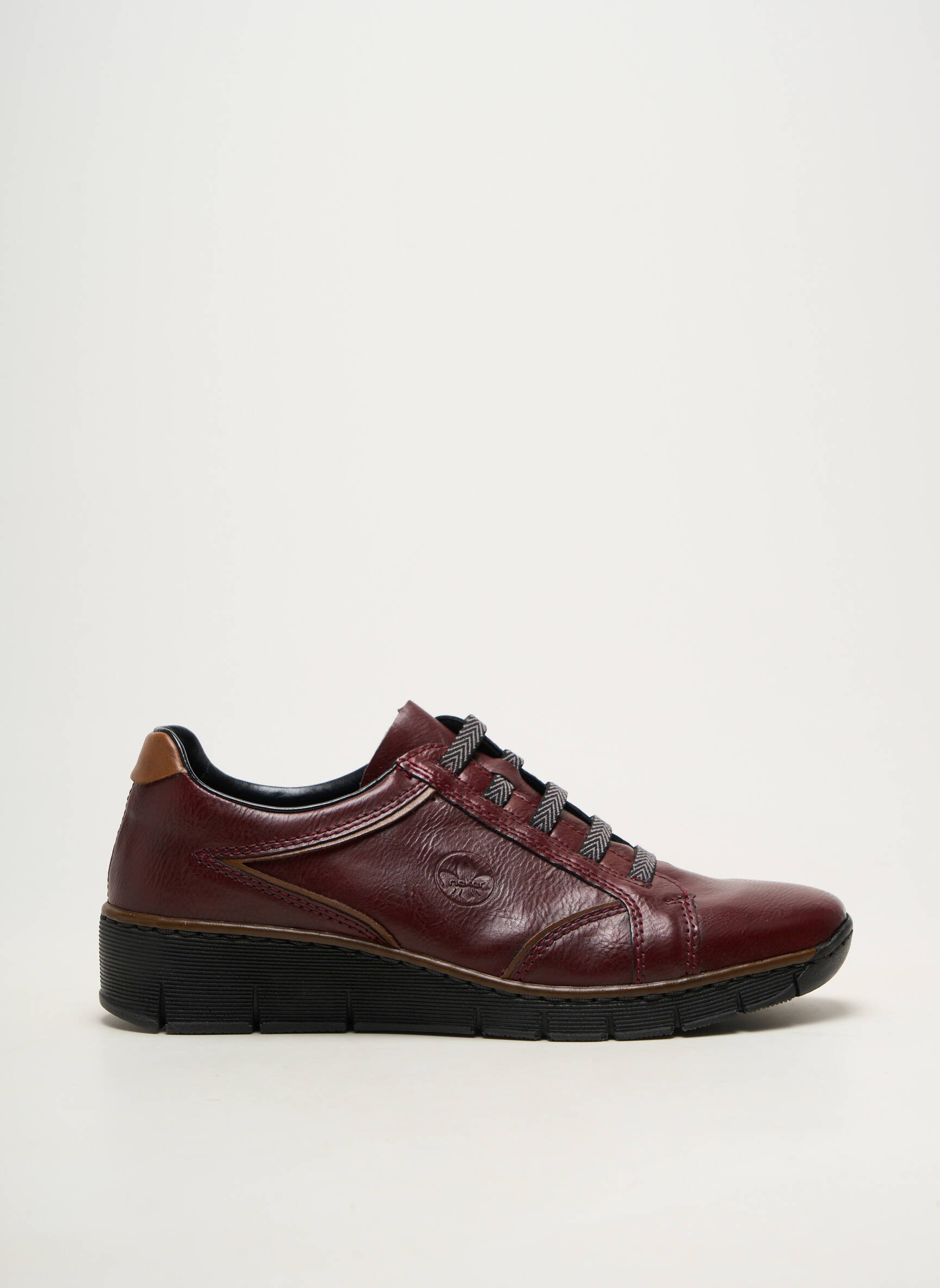 Baskets fermeture elastique talon plat jusqu'à 3cm rouge RIEKER femme