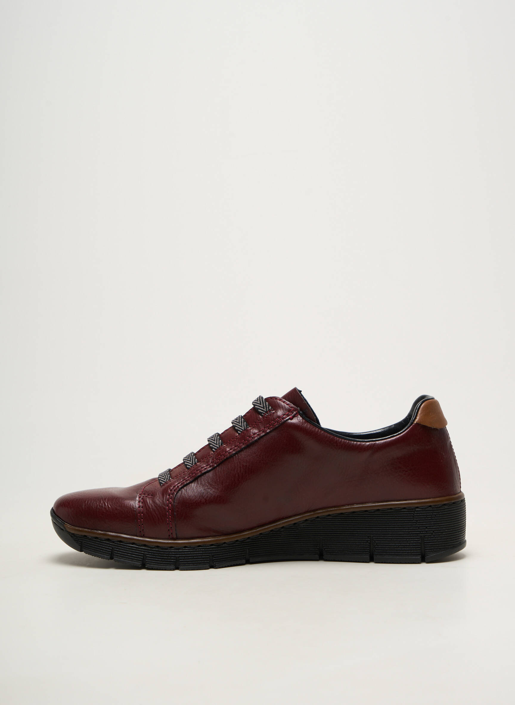 Baskets fermeture elastique talon plat jusqu'à 3cm rouge RIEKER femme