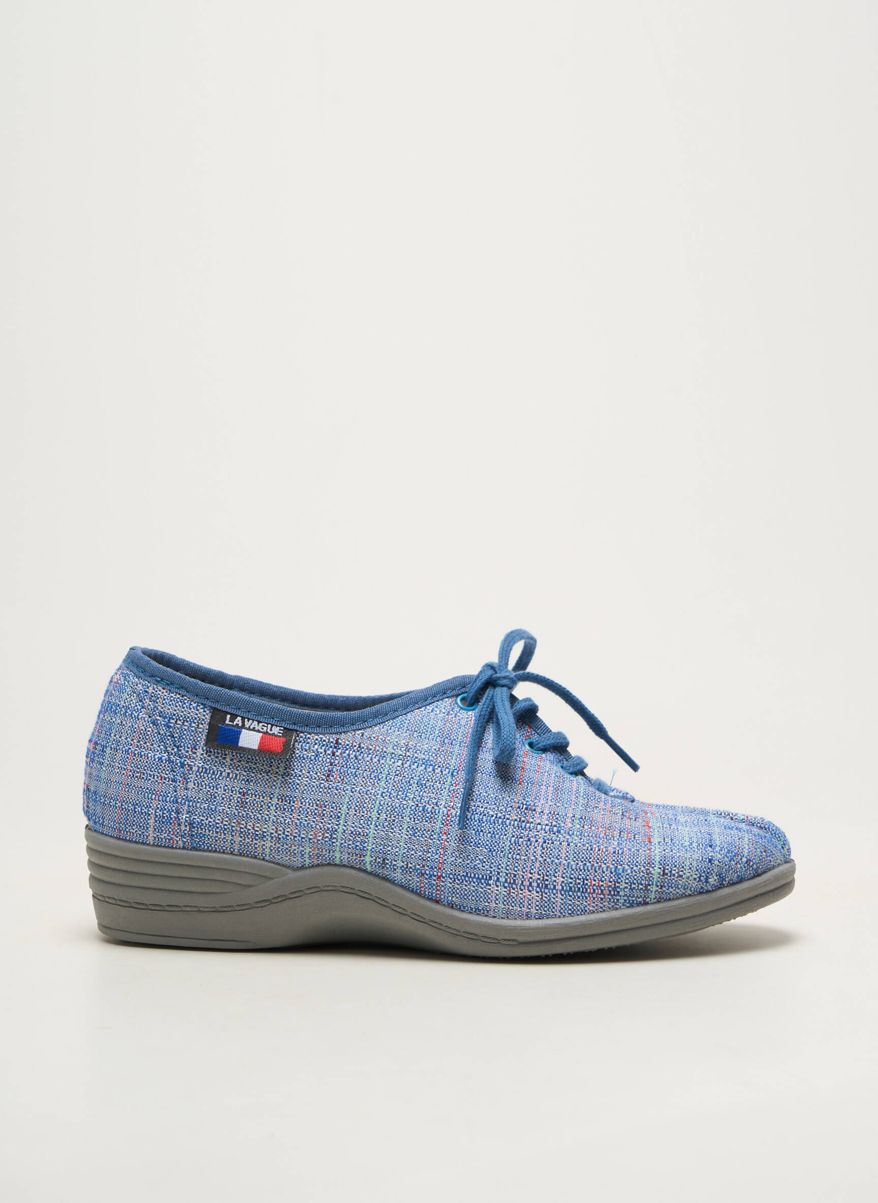 Chaussons/pantoufles bout rond talon plat jusqu'à 3cm bleu LA VAGUE femme