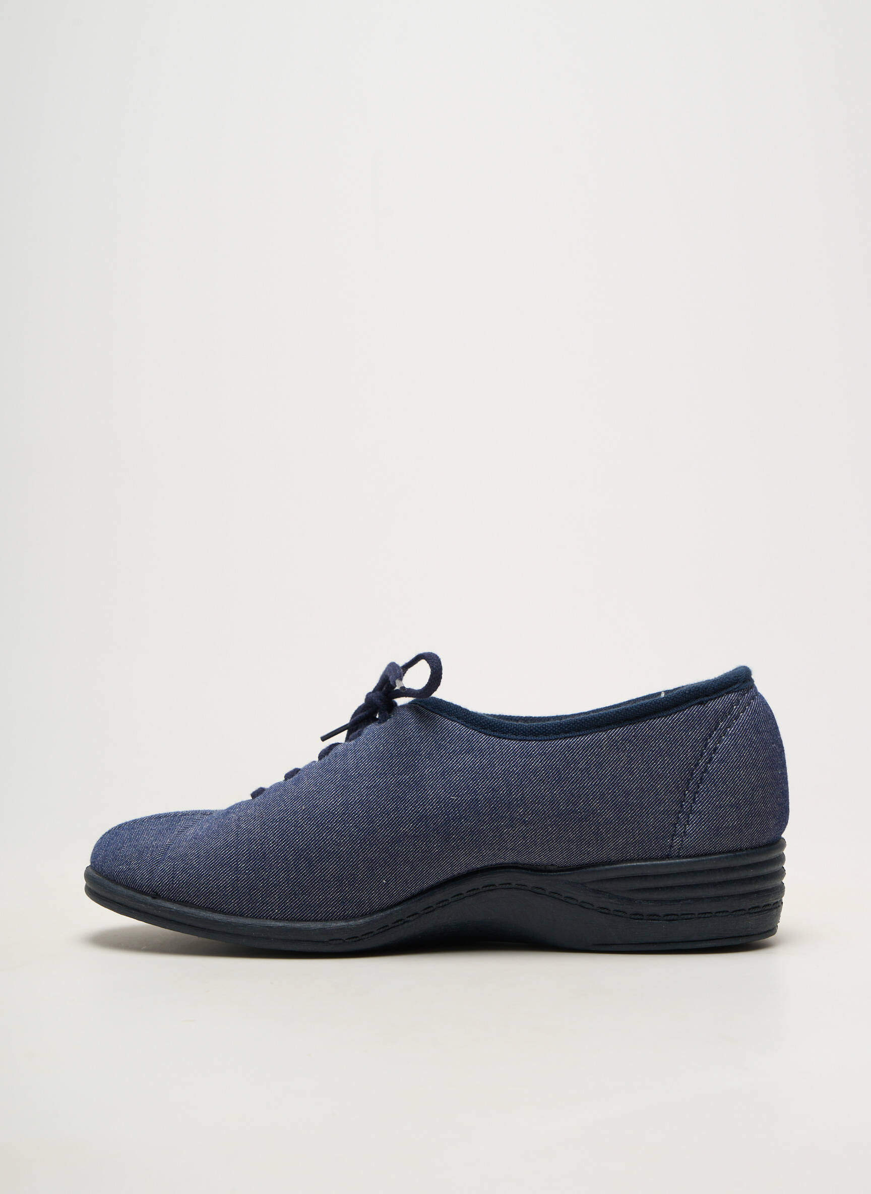 Chaussons/pantoufles semi compensé talon plat jusqu'à 3cm bleu LA VAGUE femme