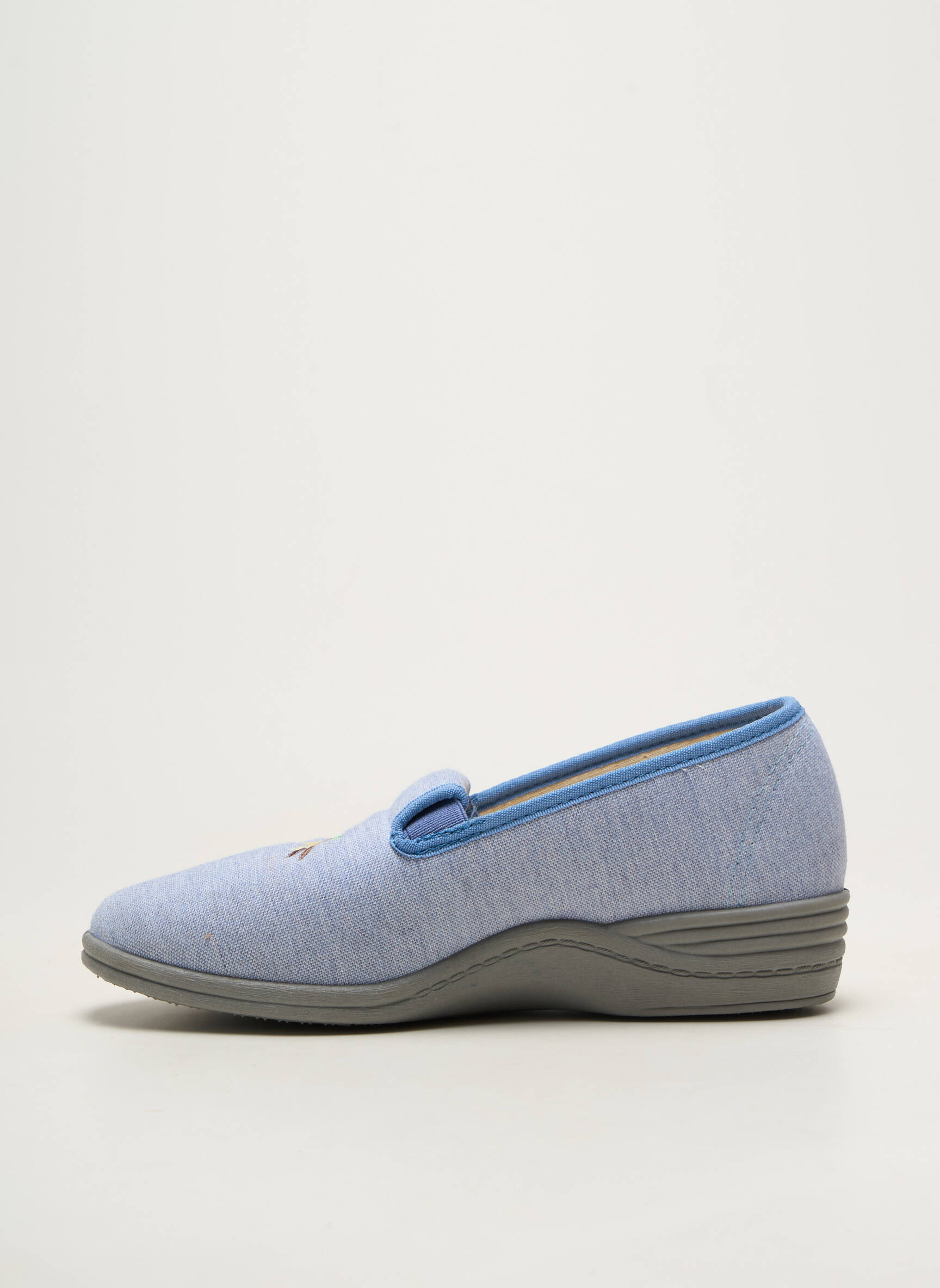 Chaussons/pantoufles bout rond talon plat jusqu'à 3cm bleu LA VAGUE femme