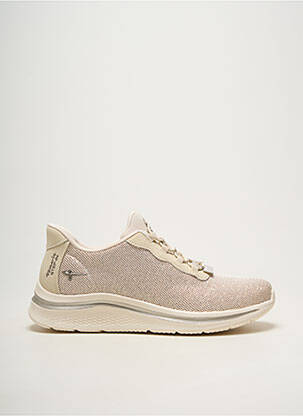 Baskets bout rond talon plat jusqu'à 3cm beige TAMARIS femme