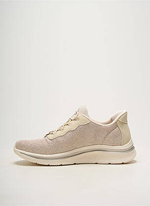 Baskets bout rond talon plat jusqu'à 3cm beige TAMARIS femme