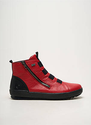 Bottines/boots matière lisse talon plat jusqu'à 3cm rouge REMONTE femme