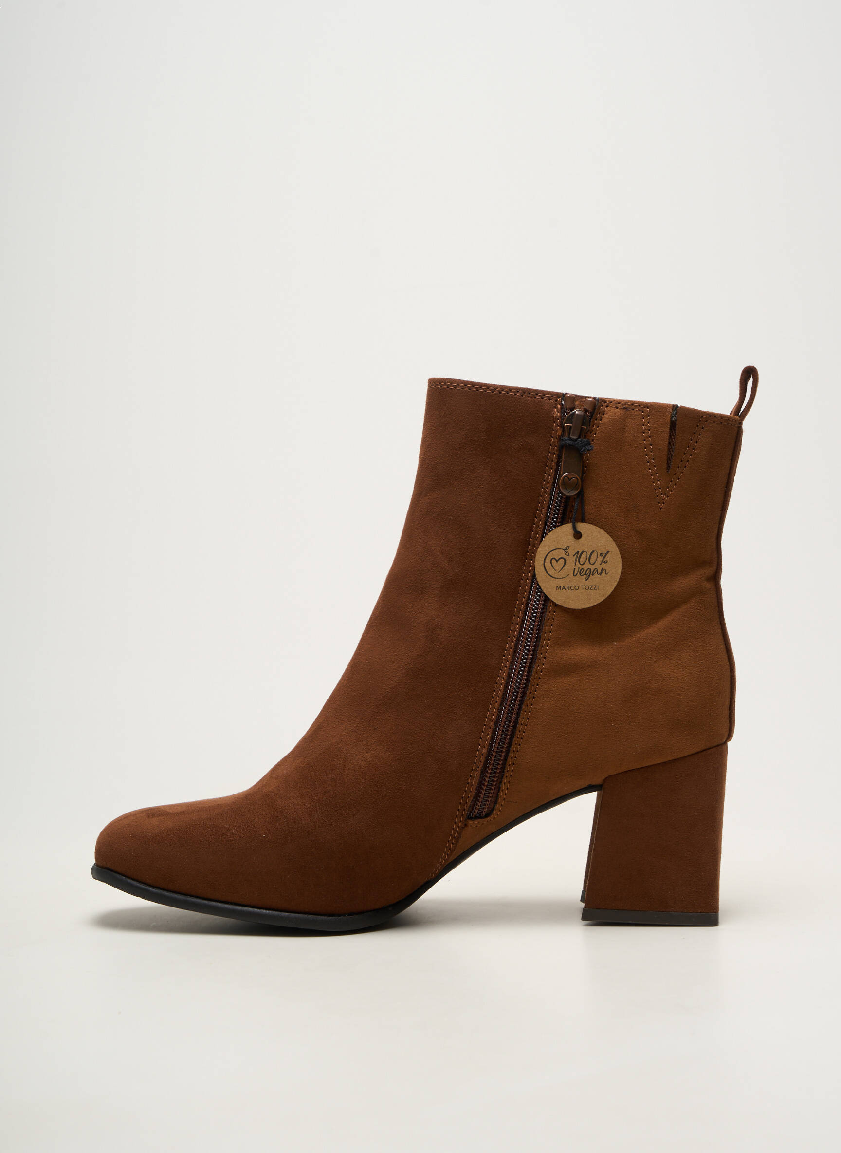 Bottines/boots bout rond talon de 7 à 9cm marron MARCO TOZZI femme