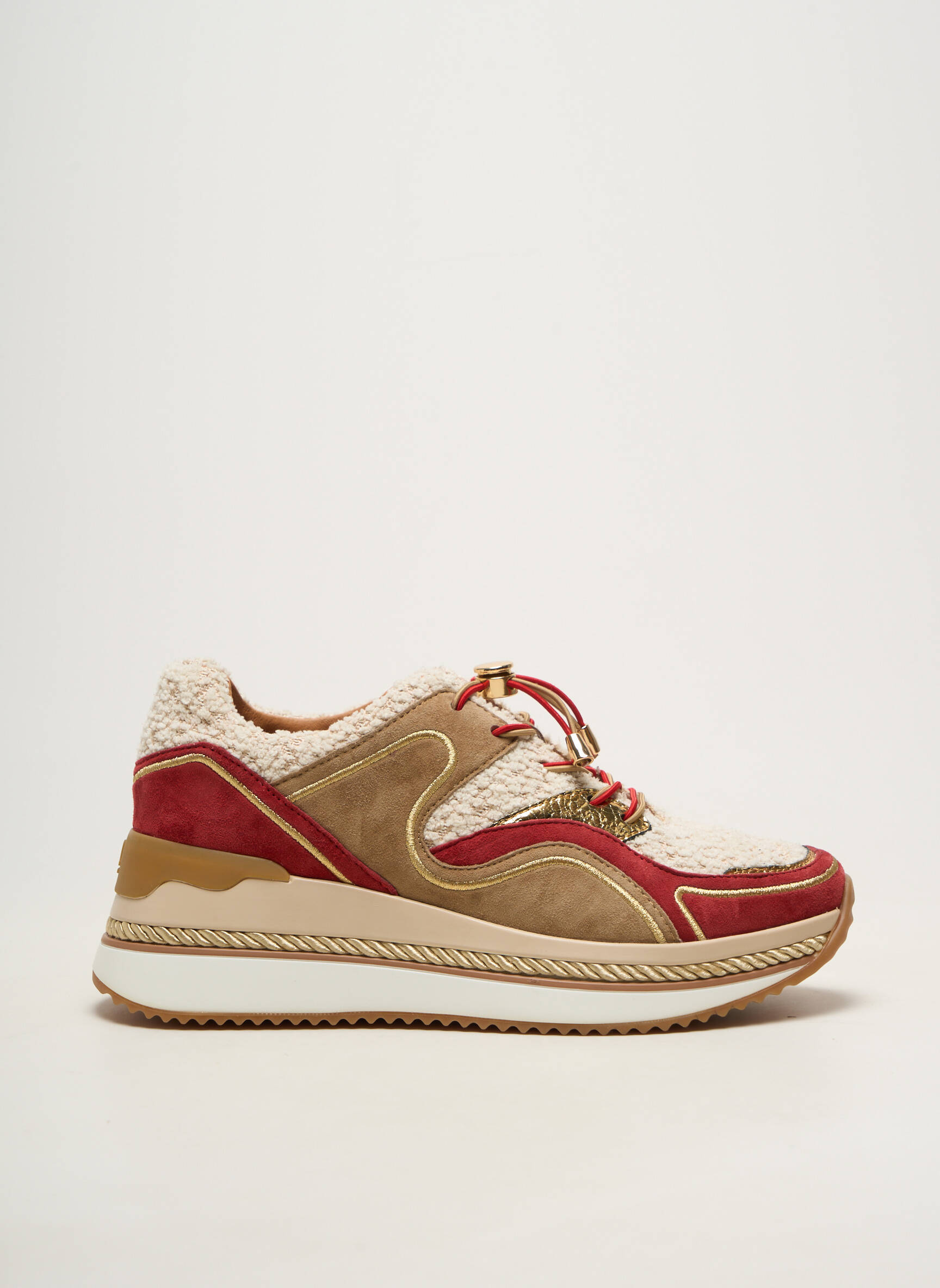 Baskets plateforme talon de 4 à 6cm rouge MAM'ZELLE femme