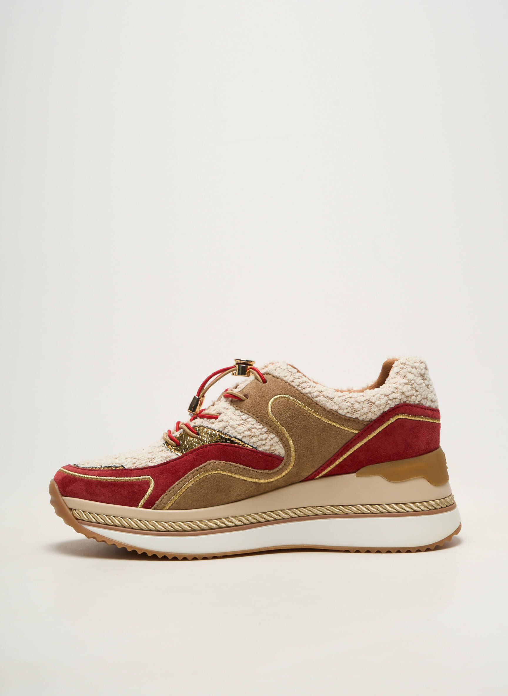 Baskets plateforme talon de 4 à 6cm rouge MAM'ZELLE femme