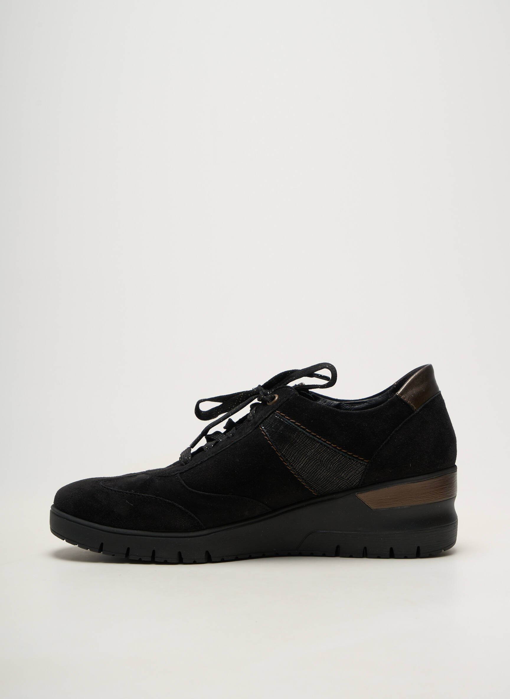 Baskets bout rond talon de 4 à 6cm noir MOBILS femme