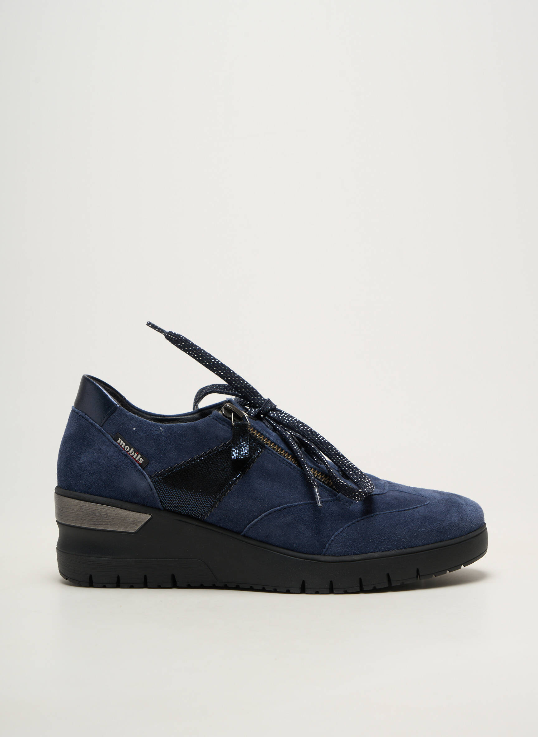 Baskets bout rond talon de 4 à 6cm bleu MOBILS femme