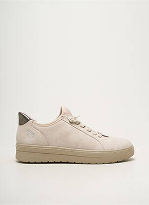 Baskets fermeture elastique talon plat jusqu'à 3cm beige JANA femme