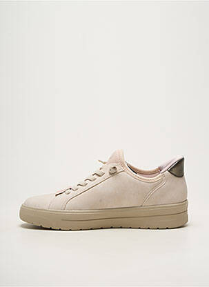 Baskets fermeture elastique talon plat jusqu'à 3cm beige JANA femme