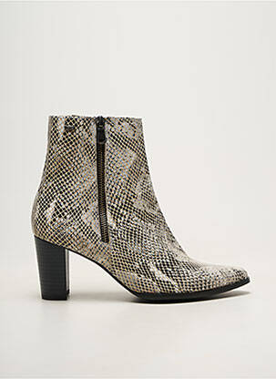 Bottines/boots matière lisse talon de 7 à 9cm gris GEO-REINO femme