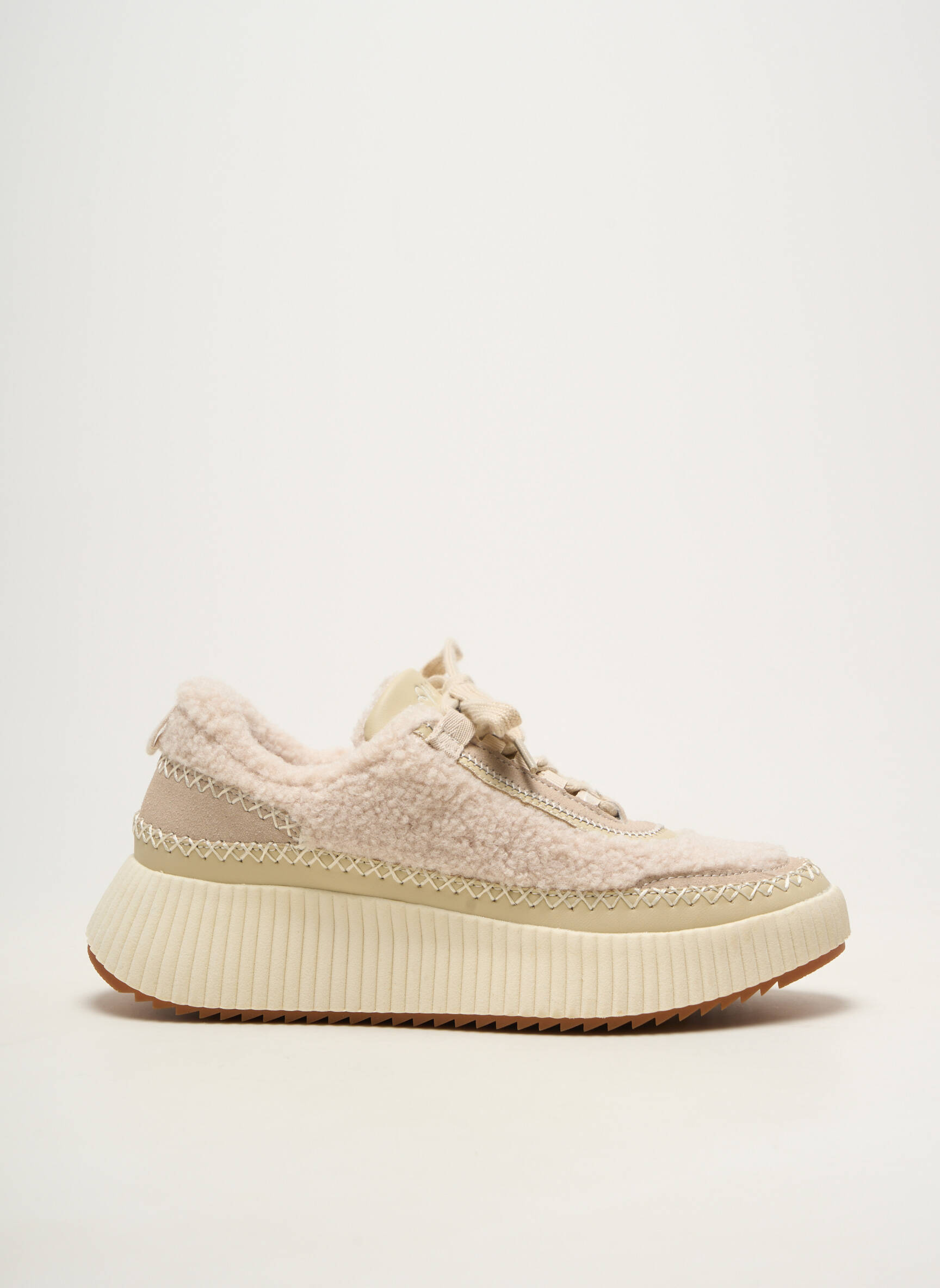 Baskets plateforme talon de 4 à 6cm beige LAURA VITA femme