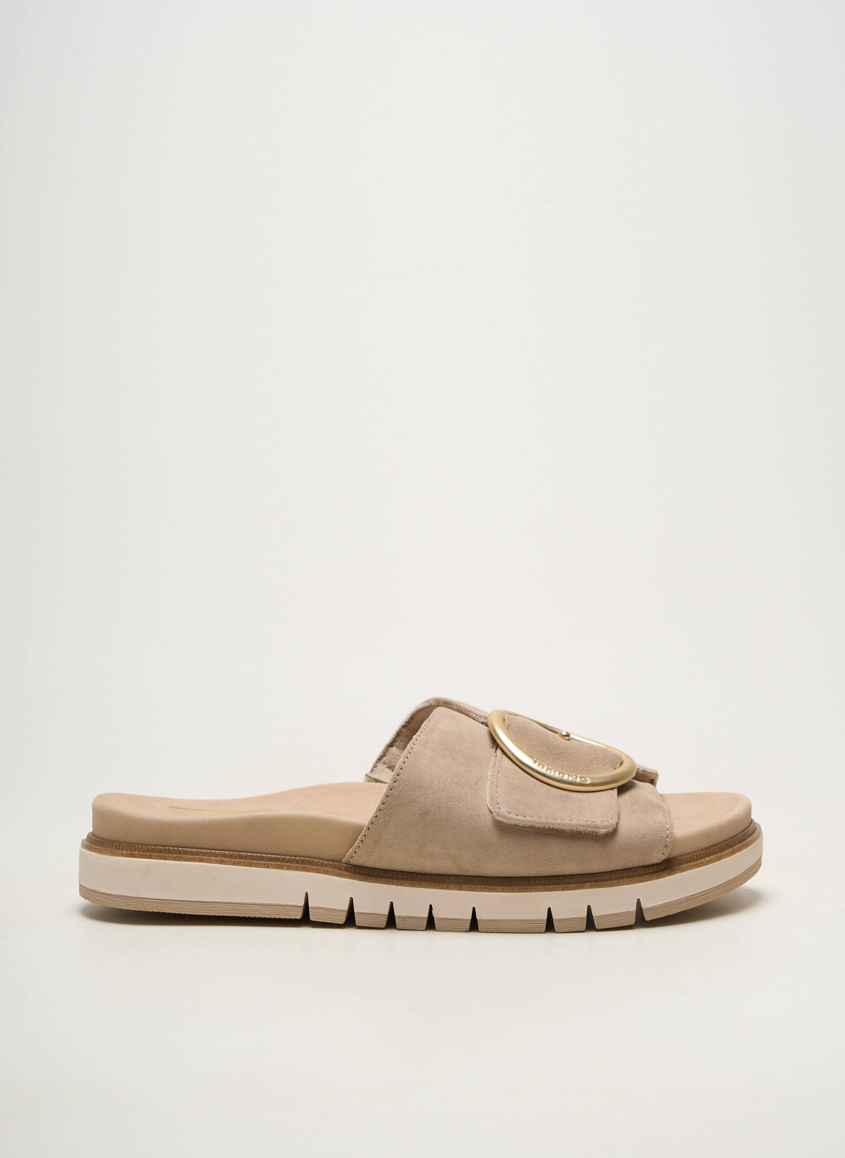 Mules/sabots bout ouvert talon de 4 à 6cm beige TAMARIS femme
