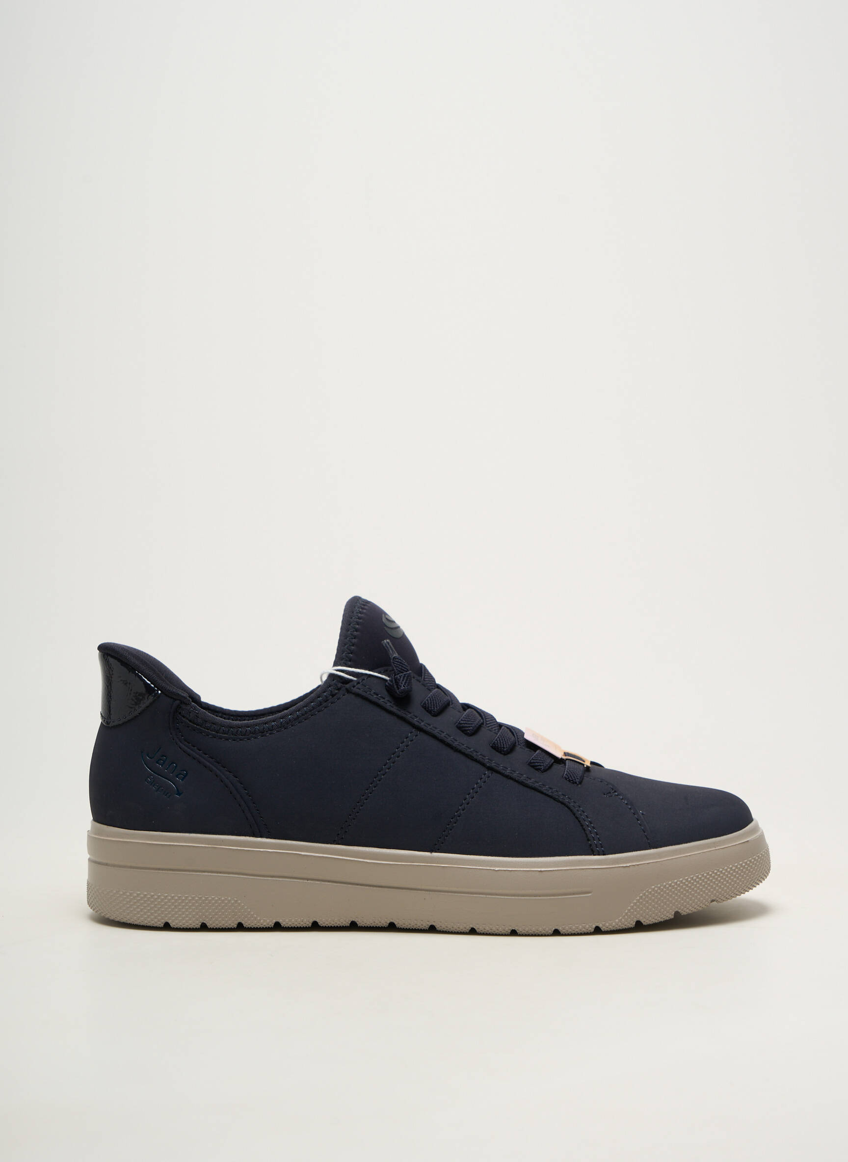 Baskets fermeture elastique talon plat jusqu'à 3cm bleu JANA femme