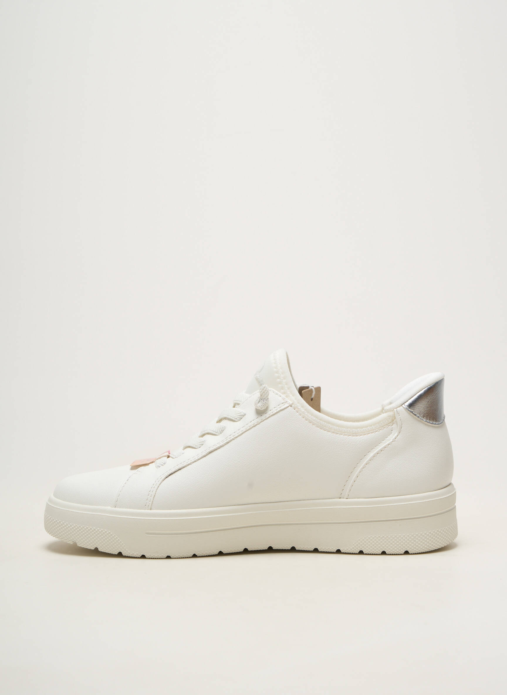 Baskets fermeture elastique talon plat jusqu'à 3cm blanc JANA femme