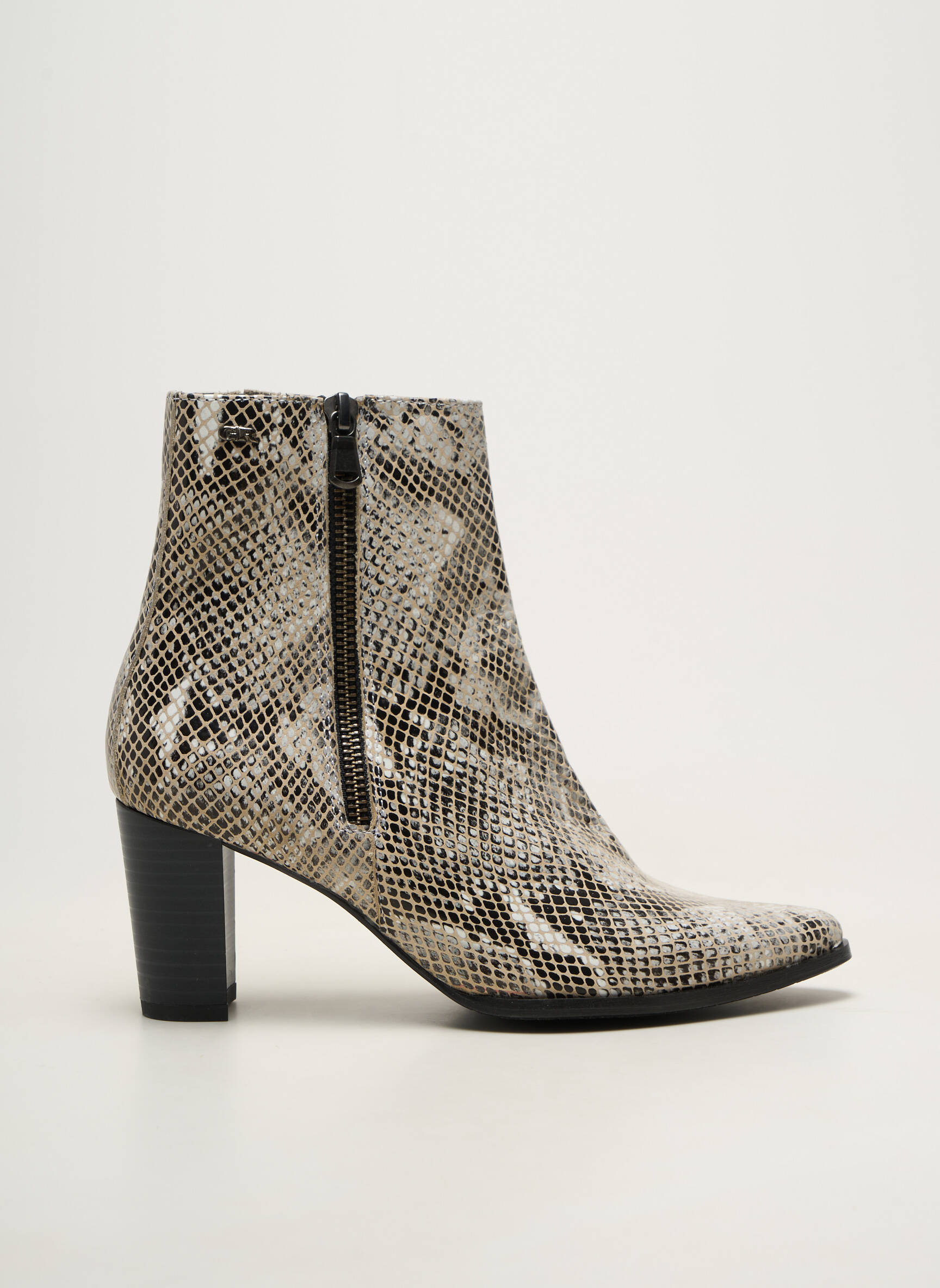 Bottines/boots matière lisse talon de 7 à 9cm gris GEO-REINO femme