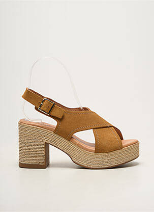 Sandales/nu pieds fermeture boucle(s) talon de 7 à 9cm marron KAOLA femme
