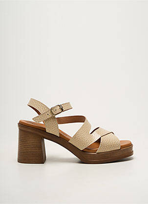 Sandales/nu pieds matière lisse talon de 7 à 9cm beige EVA FRUTOS femme