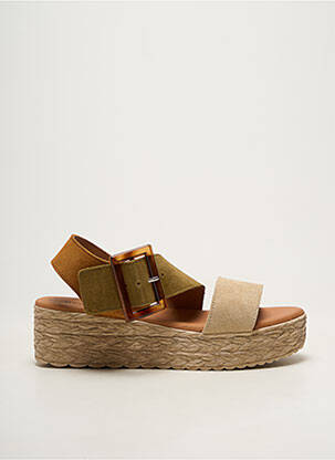 Espadrilles plateforme talon de 4 à 6cm vert EVA FRUTOS femme