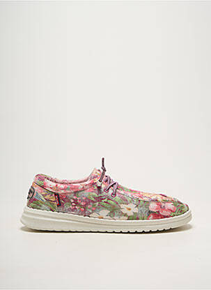 Chaussures bâteau matière lisse talon plat jusqu'à 3cm rose FUSION femme