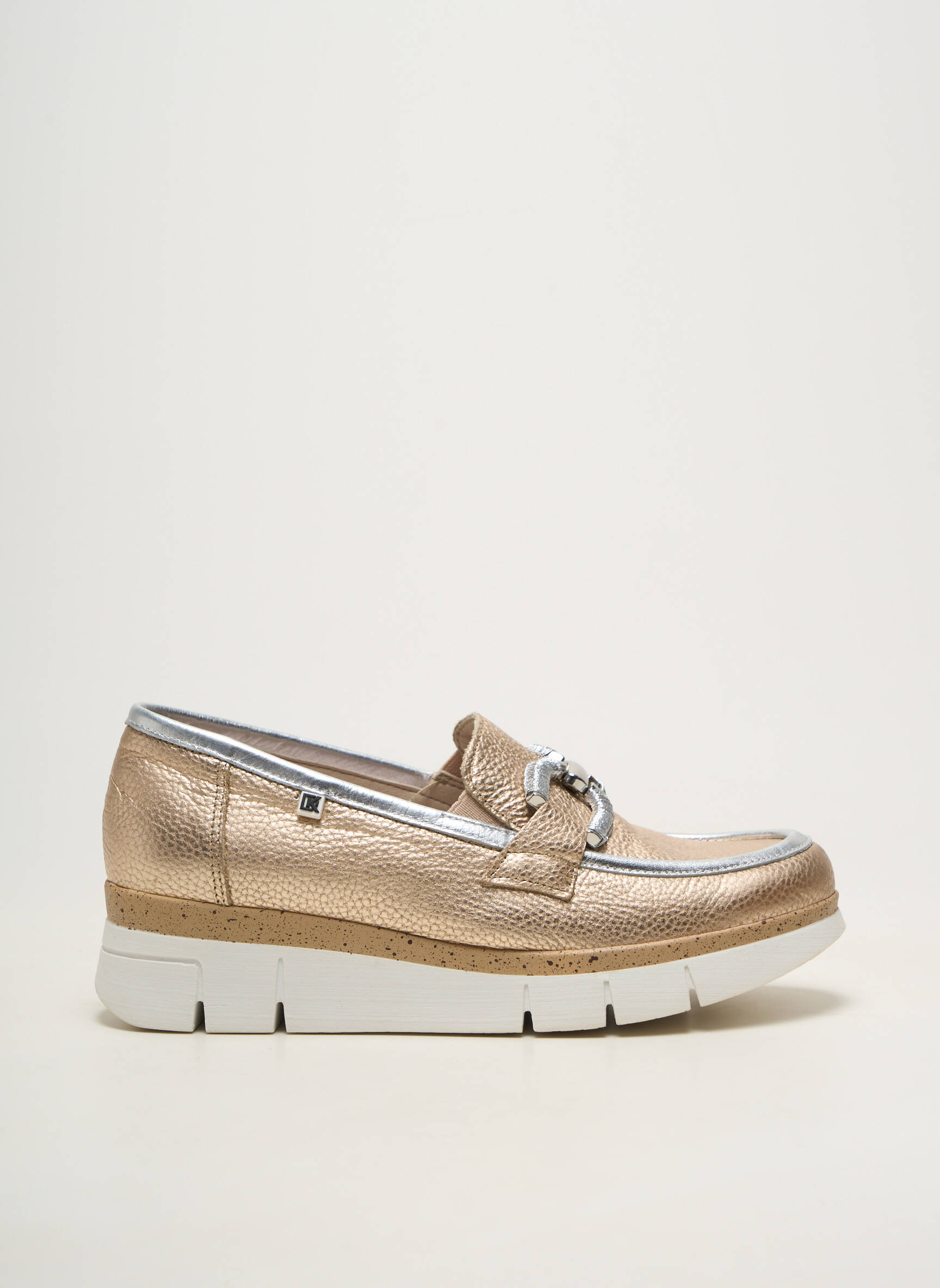 Mocassins matière lisse talon de 4 à 6cm or DORKING femme