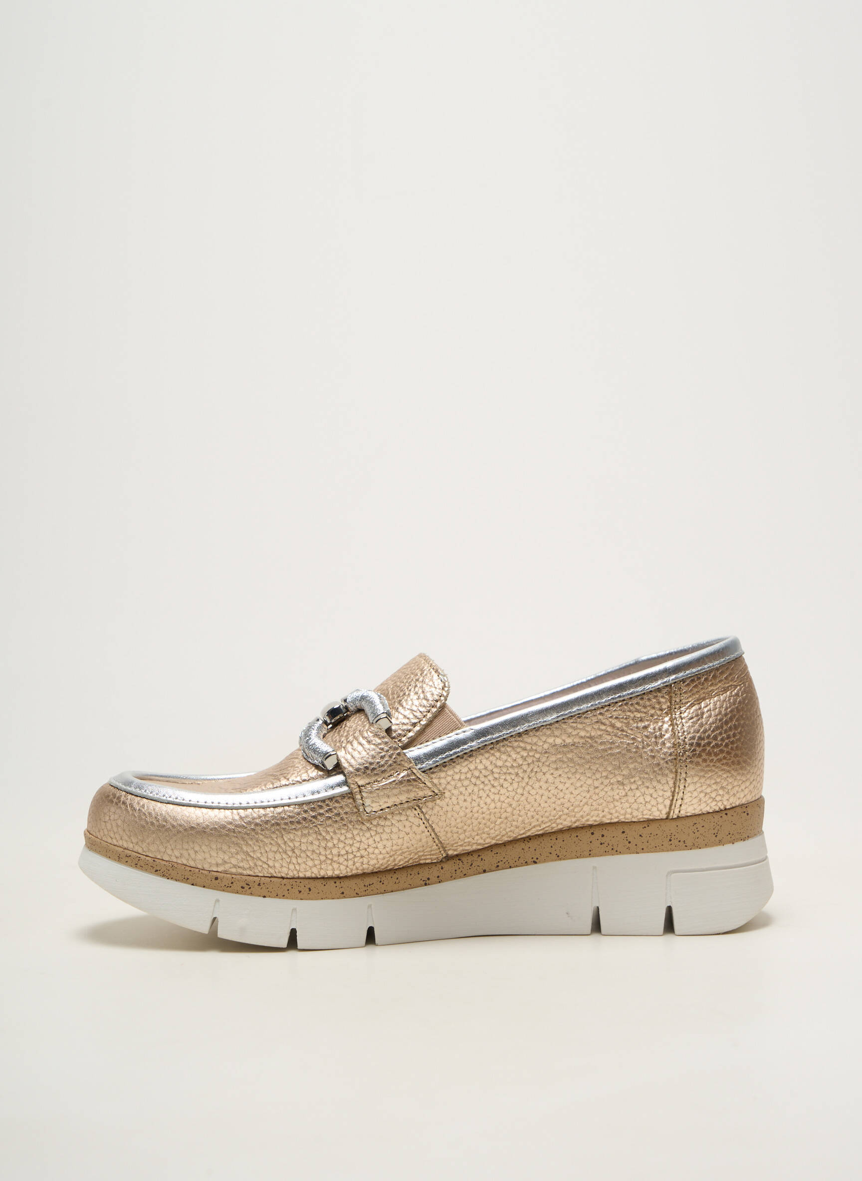 Mocassins matière lisse talon de 4 à 6cm or DORKING femme