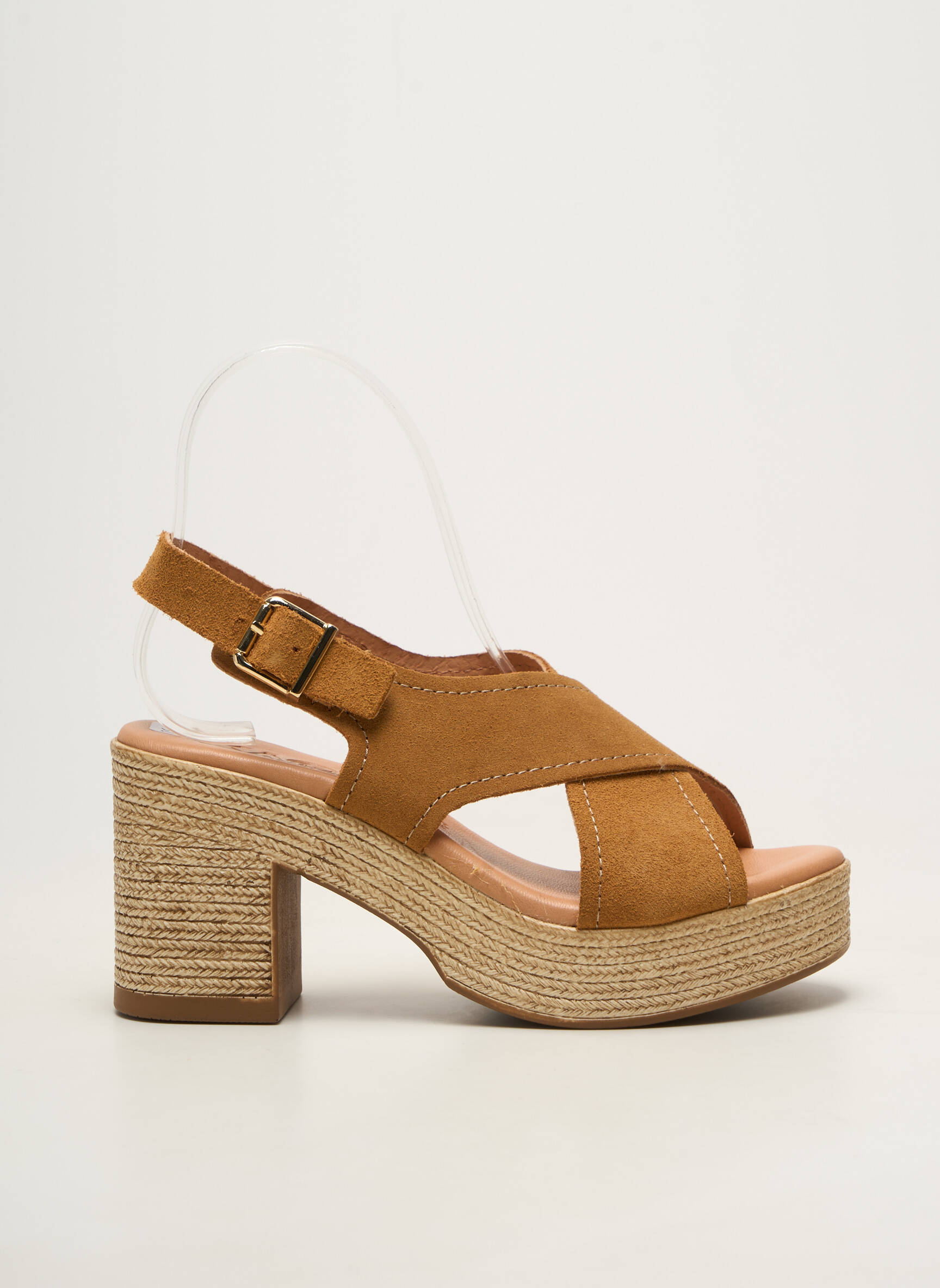 Sandales/nu pieds fermeture boucle(s) talon de 7 à 9cm marron KAOLA femme