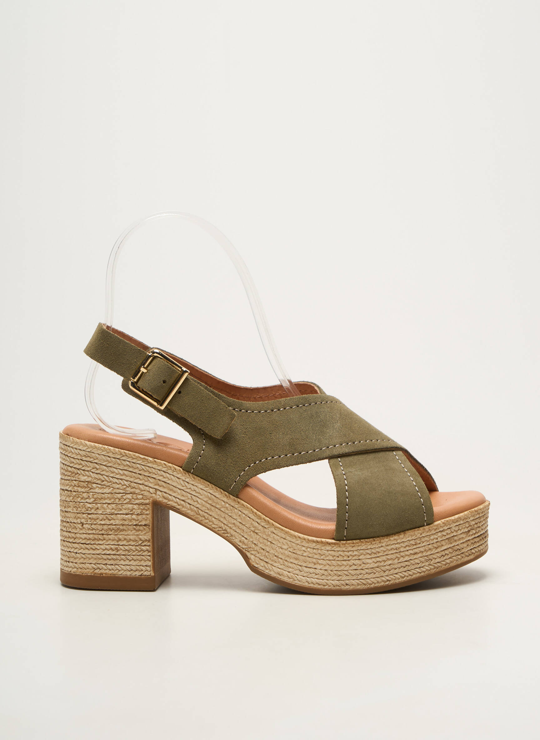 Sandales/nu pieds fermeture boucle(s) talon de 7 à 9cm vert KAOLA femme