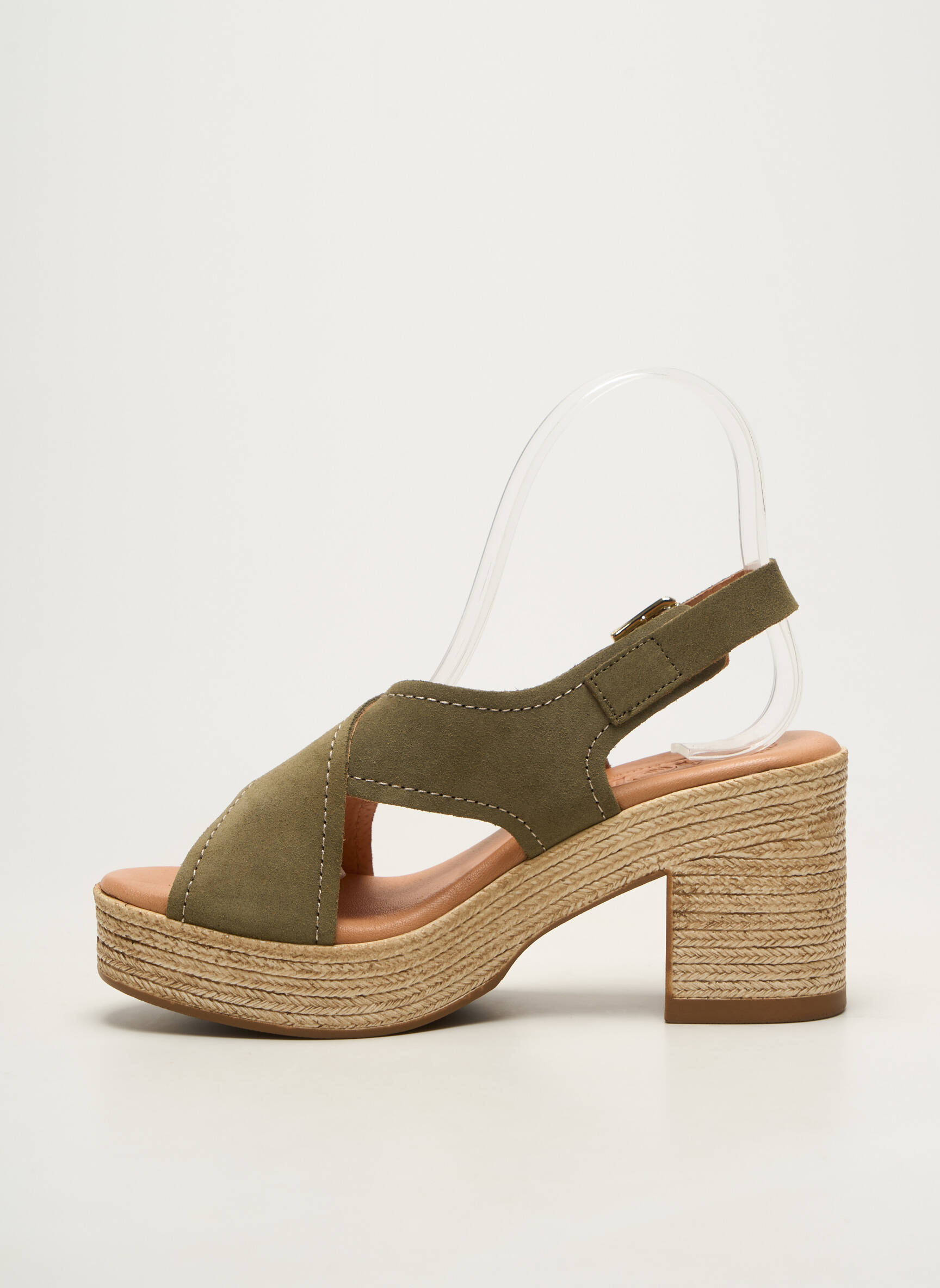 Sandales/nu pieds fermeture boucle(s) talon de 7 à 9cm vert KAOLA femme