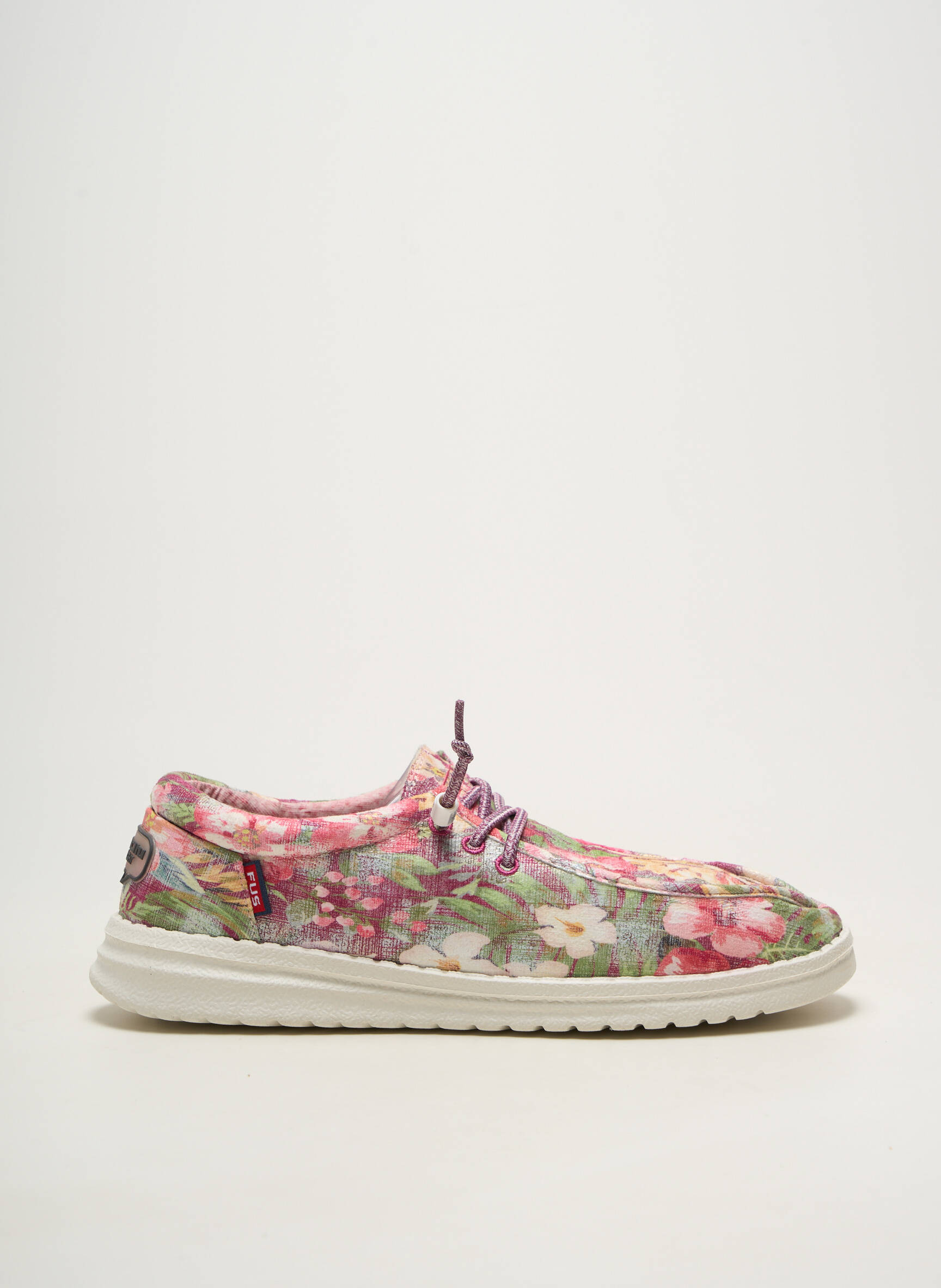 Chaussures bâteau matière lisse talon plat jusqu'à 3cm rose FUSION femme