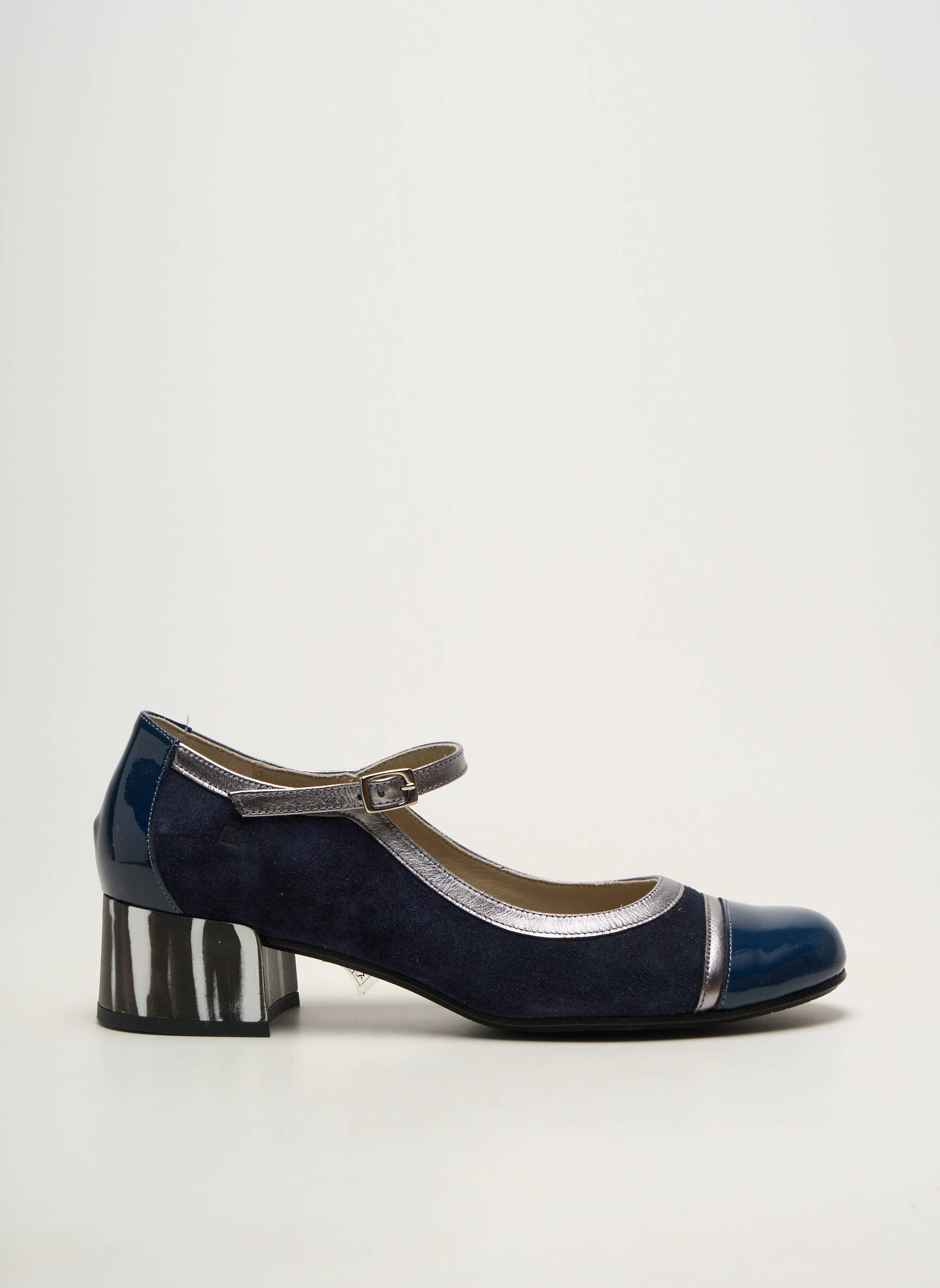 Ballerines carré talon de 4 à 6cm bleu FLUCHOS femme