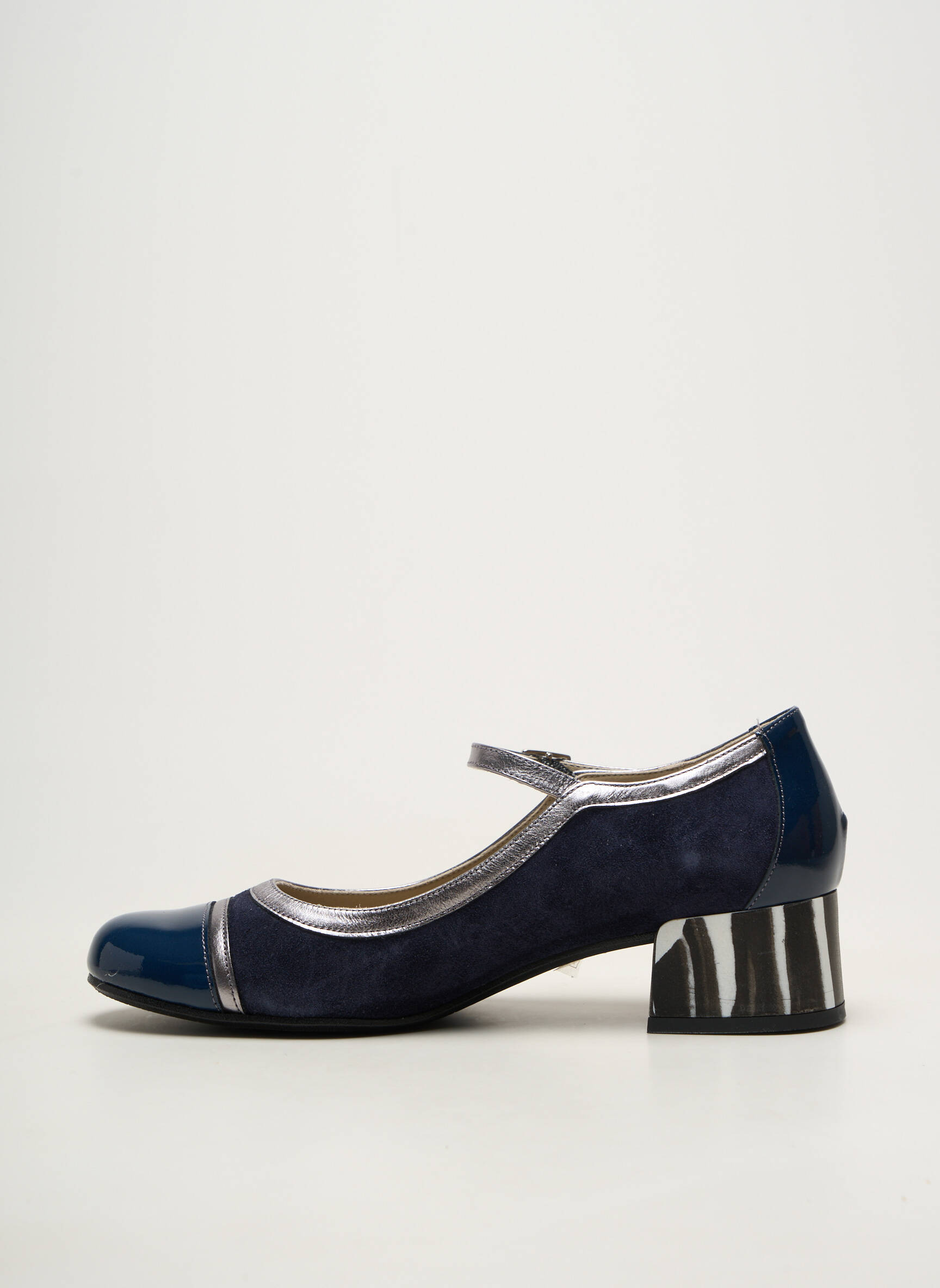 Ballerines carré talon de 4 à 6cm bleu FLUCHOS femme