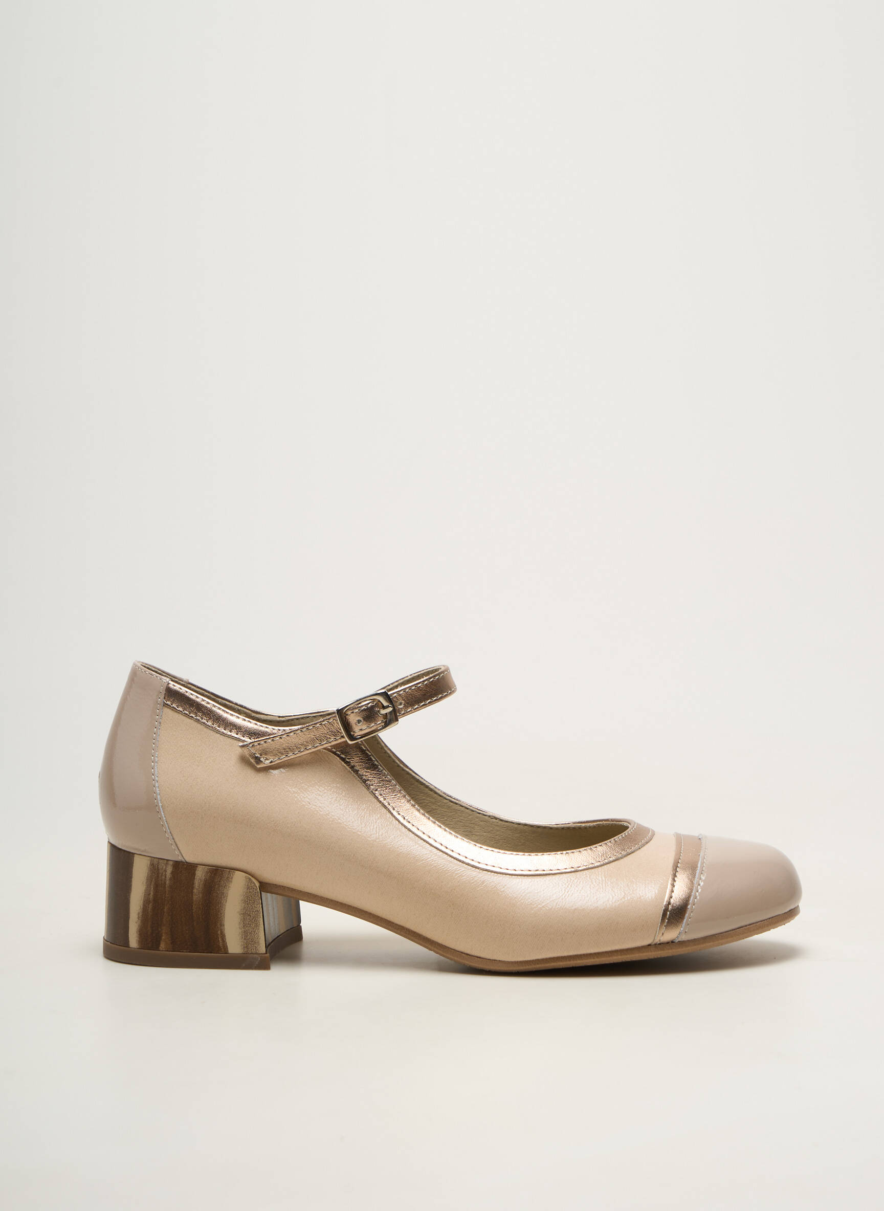 Ballerines carré talon de 4 à 6cm beige FLUCHOS femme