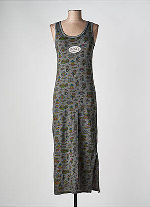 Robe longue imprimé fantaisie sans manche gris VON DUTCH femme