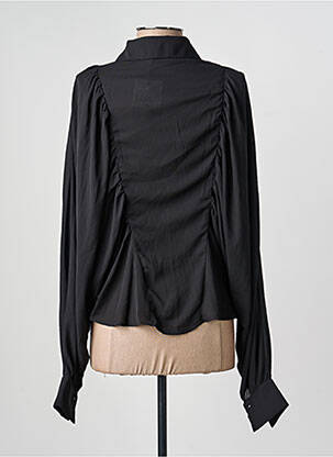 Chemisier tissage crêpe manches longues noir NEKANE femme