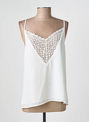 Top manches bretelles ajustables fines bretelles blanc SIAMOISE femme