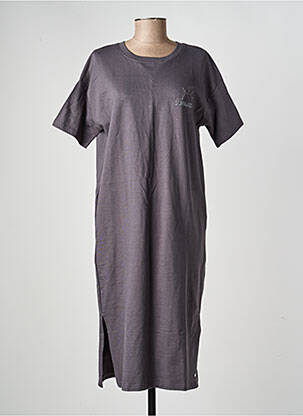 Robe mi-longue manches courtes manches courtes gris DEELUXE femme