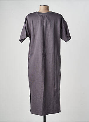 Robe mi-longue manches courtes manches courtes gris DEELUXE femme