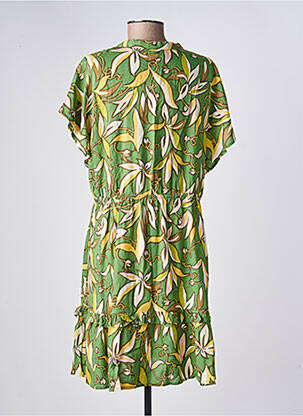 Robe courte manches courtes manches courtes vert AN' GE femme