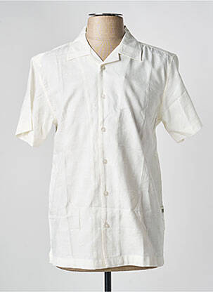 Chemise manches courtes col tailleur beige DEELUXE homme