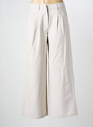 Pantalon large tissage crêpe taille haute gris NEKANE femme