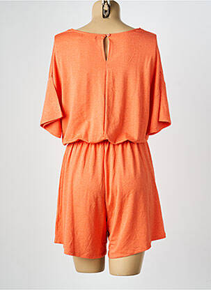Combishort fermeture boutonnée au dos manches courtes orange DEELUXE femme