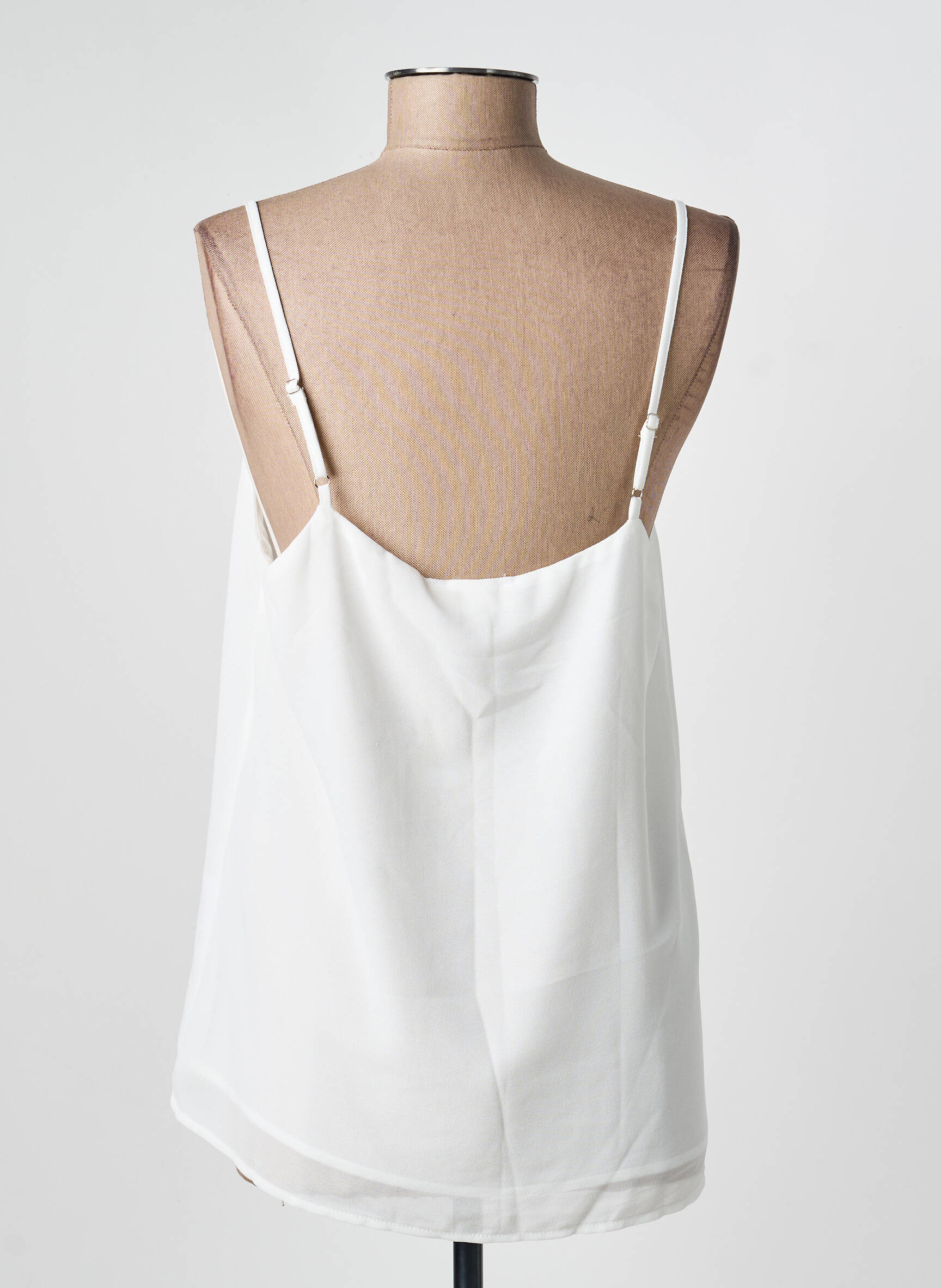 Top manches bretelles ajustables fines bretelles blanc SIAMOISE femme