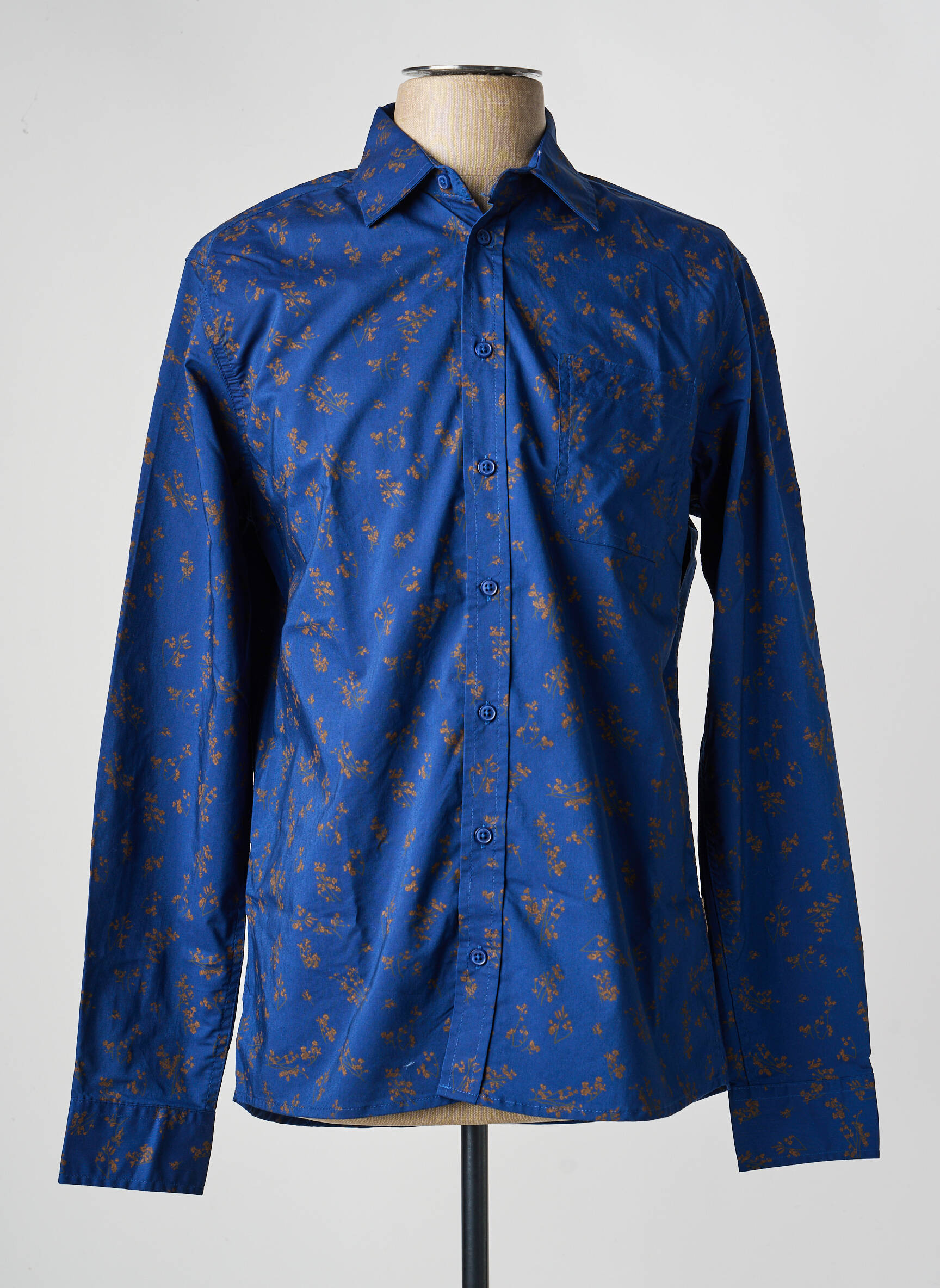 Chemise manches longues poches bleu BLEND homme